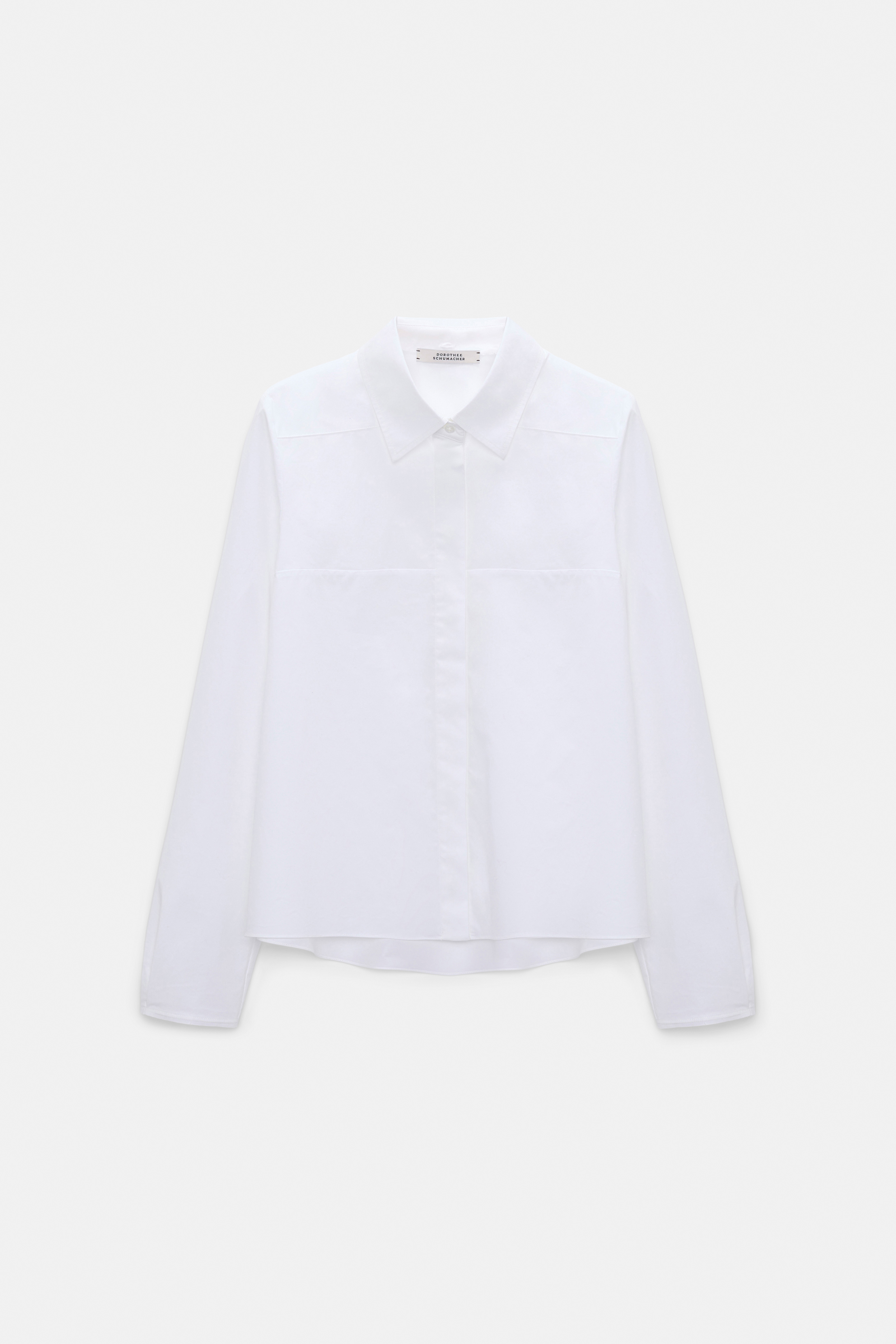 Dorothee Schumacher A-line cotton poplin blouse with removable collar white lemon